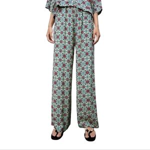Zara Boho Cottagecore Festival Floral Print Wide Leg High Rise‎ Palazzo Pant MD